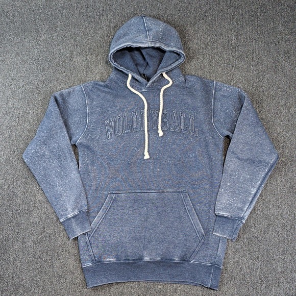 Valani Vintage Aesthetic Volleyball Hoodie Small Blue Acid Wash Sporty Pullover — photo 2